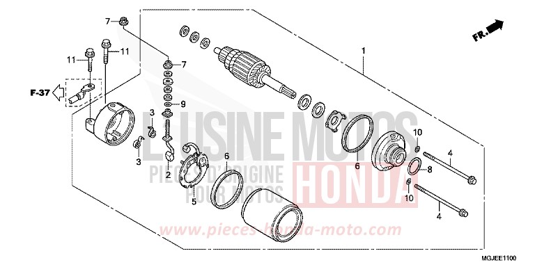 MOTEUR DE DEMARRAGE de CBF1000F ABS PEARL SIENA RED (R320) 2012